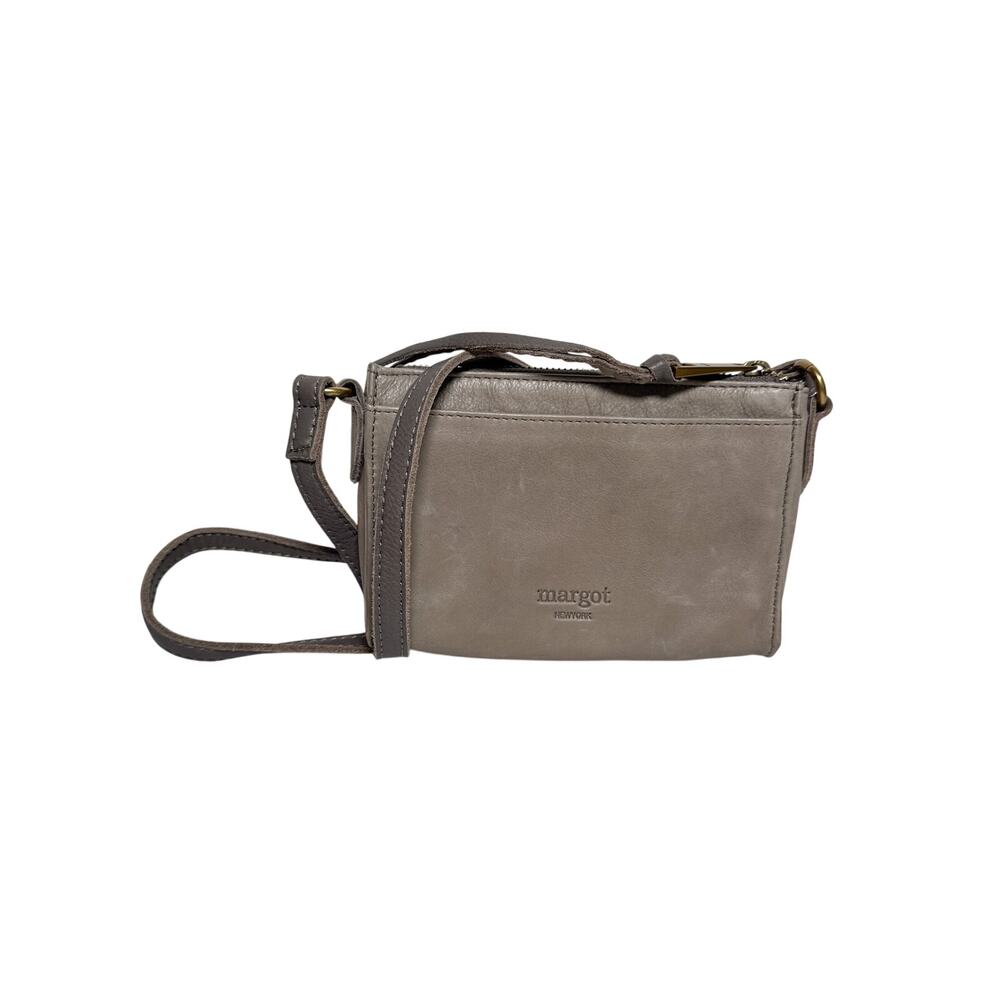 Margot New York Aiden Wallet on a String Taupe Leather Crossbody